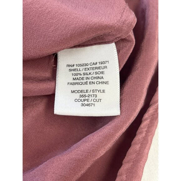 Y2K Ruffle Button Up Blouse Womens S Short Puff Sleeves Mauve Mandarin Collar - Picture 9 of 13